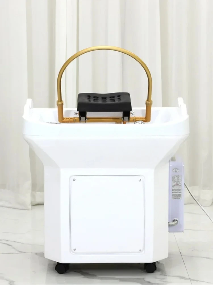 

ss D Shampoo basin removable hair salon constant temperature hair treatment bed with fumigation water circulation shampoo basin