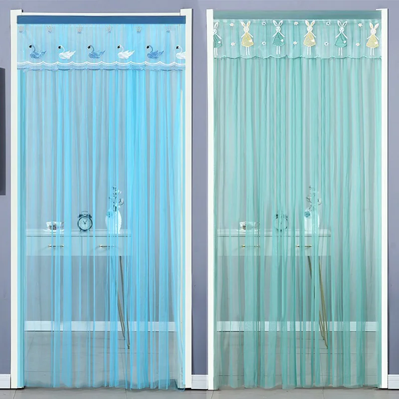 

No Punching Screen Door Curtain Anti Mosquito Insect Fly Bedroom Kitchen Net Screen Household Ventilation Door Curtain 100x200cm