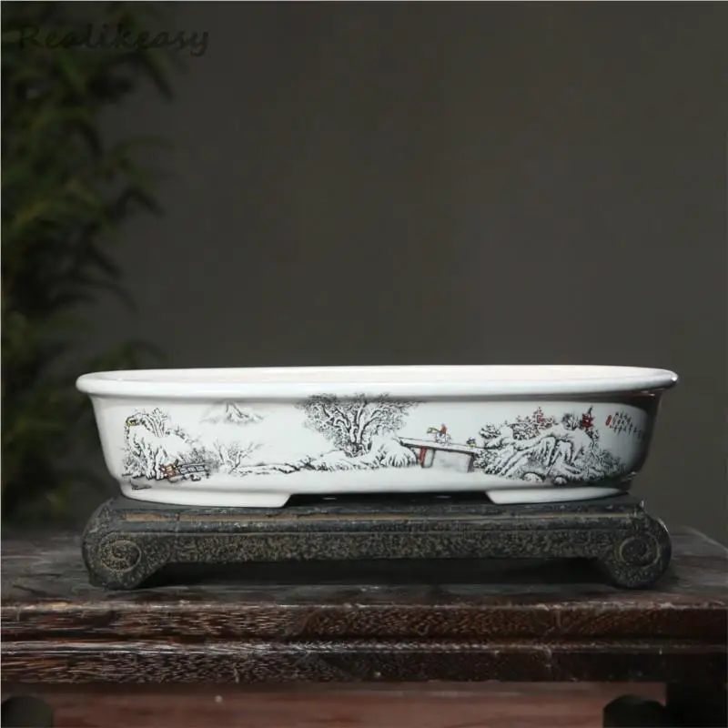 6Size Purple Sand Flower Pot Ceramic Bonsai Pot Handmade Succulent Flower Pot Chinese Landscape Flower Pot Home Decor LE302