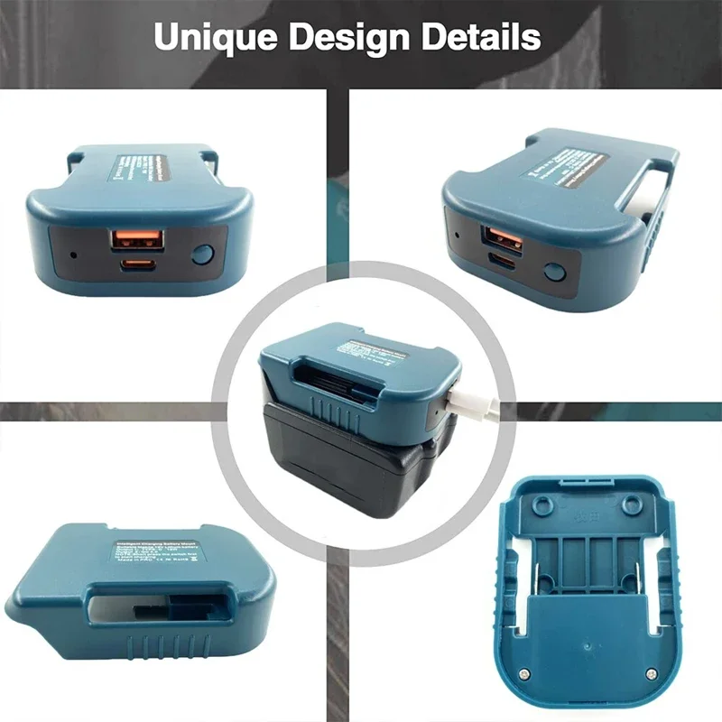 Upgraded USB Charger Adapter For Makita For Dewalt For Milwaukee 18V Li-ion with/without USB Type-C Battery Holder Fast Charging