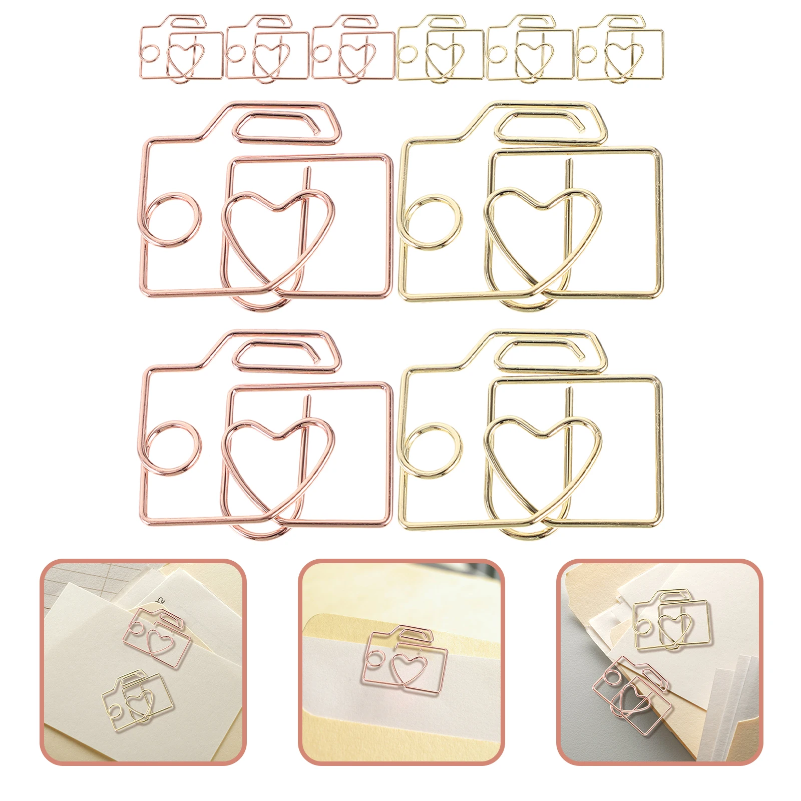 20 Pcs Scrapbook Creative Paper Clip Office Multi-use Clips Iron Wire Electroplating Alloy Tiny