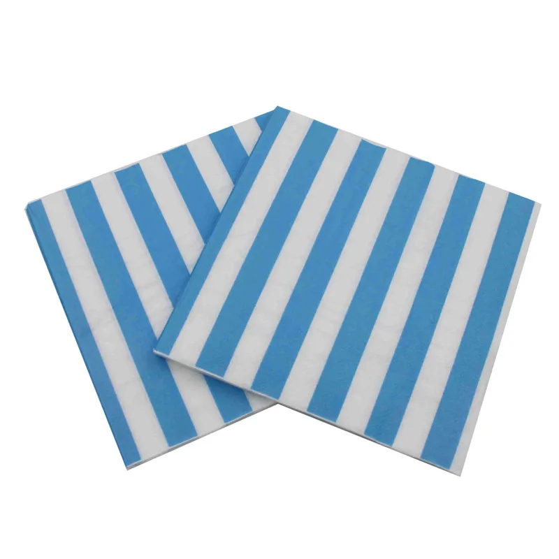 20Pcs/Pack 33x33cm Disposable Color Striped Printed Table Dinner Tissue Napkins Paper Home Party Decoration