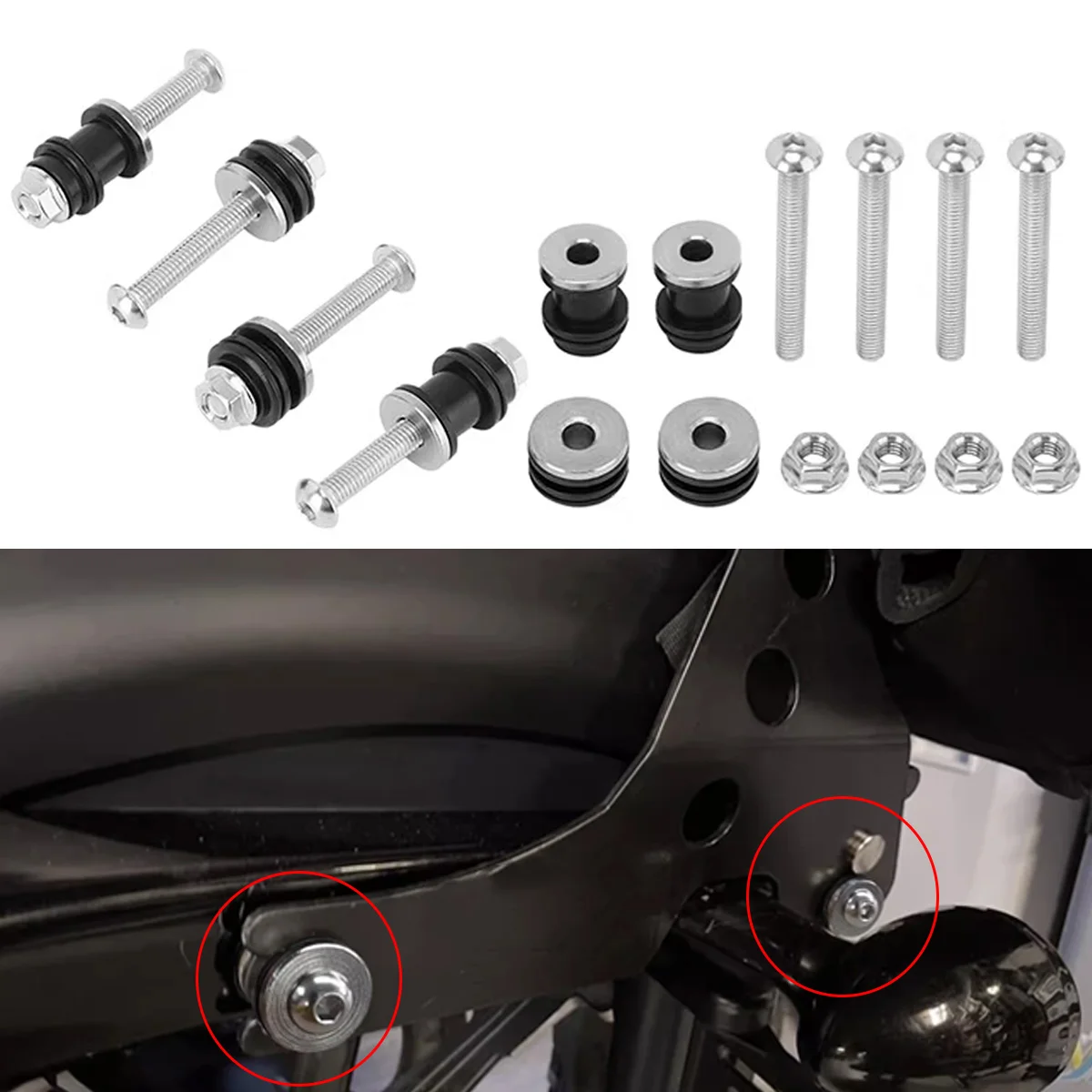 Motorcycle Backrest Docking Hardware Kit Detachable Sissy Bar Rack Mounting Screw For Harley Sportster XL883 XL1200 Iron X48