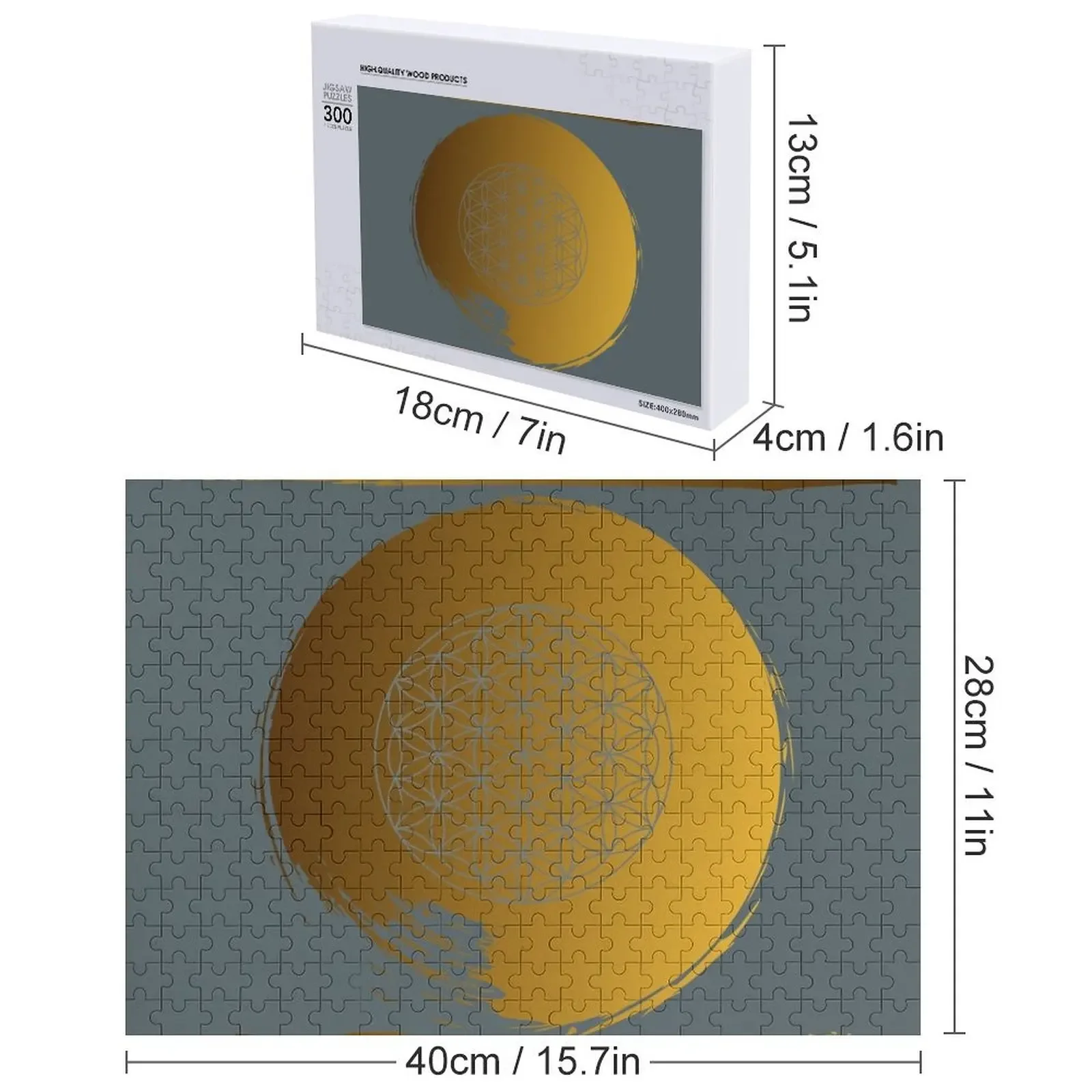 Flor da vida quebra-cabeça presente personalizado decoração de madeira pinturas escala motores quebra-cabeça
