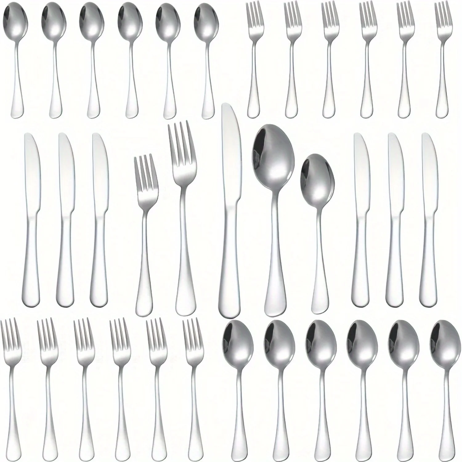 Pcs Food Grade Stainless Steel Flatware Set Include Fork//Spoon, Mirror Polished Eating Utensils Sets, Reusable Silverwear Cutle