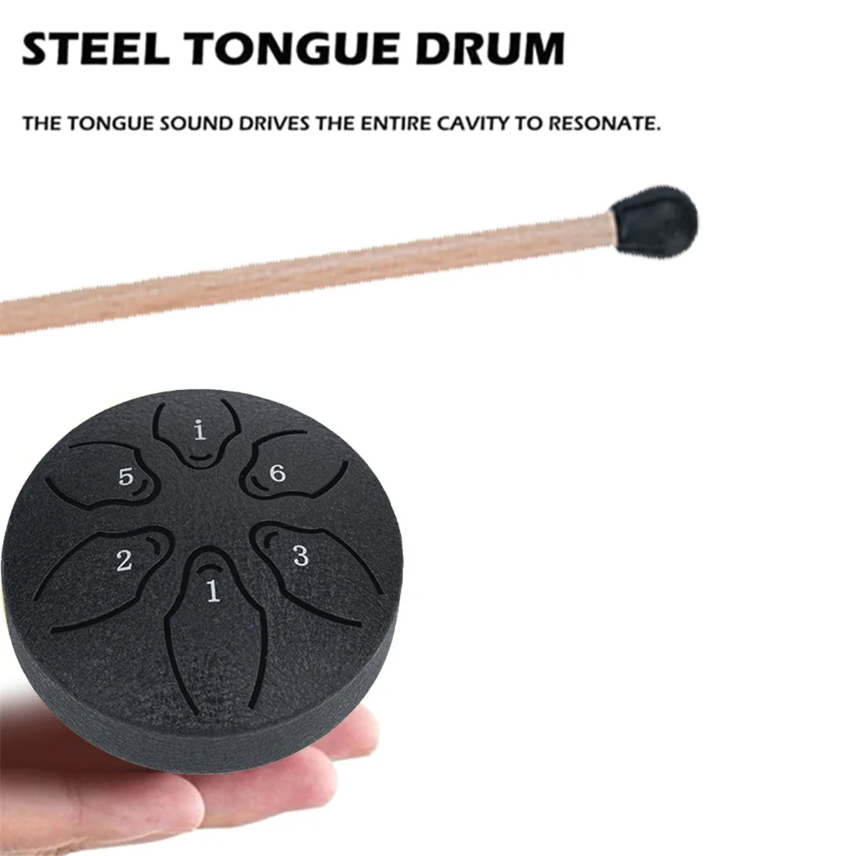 Rain Drum for Outside Steel Tongue Drum, 6 Notes 3 Inches Chakra Tank Drum Steel Percussion Padded Mallets Lake Blue