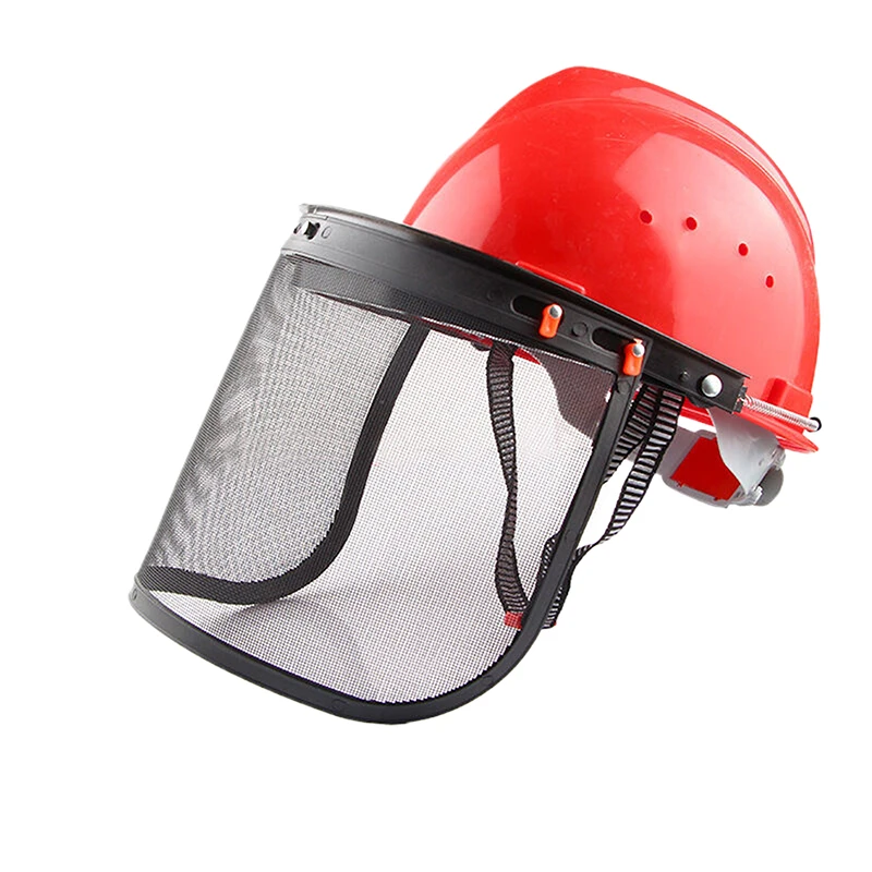 For Logging Brush Cutter Forestry Protection Garden Grass Trimmer Safety Helmet Hat With Full Face Mesh Protective Mask