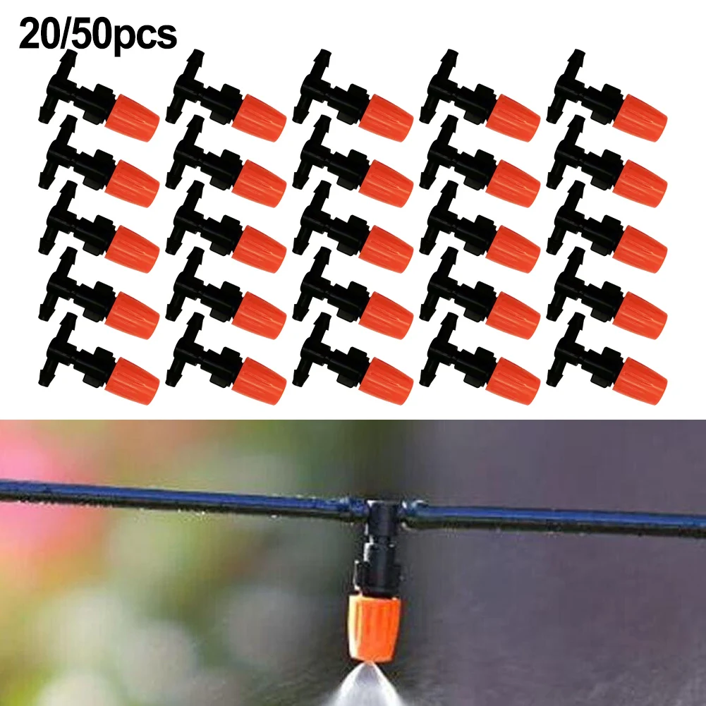 20/50pcs Micro Drip Adjustable Switchable Irrigation System Watering Sprinklers Emitter Drippers Single Head Atomization Nozzle