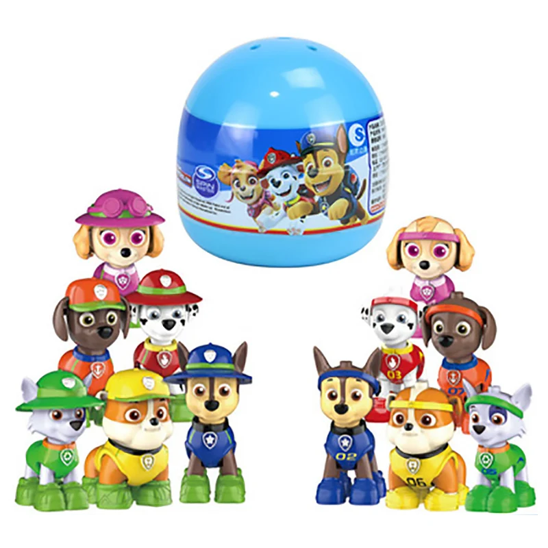 

Paw Patrol Anime Figure Capsule Toys Building Blocks Banner Gacha Assembling Jungle Series Rubble Chase Skye Marshall Kids Gift