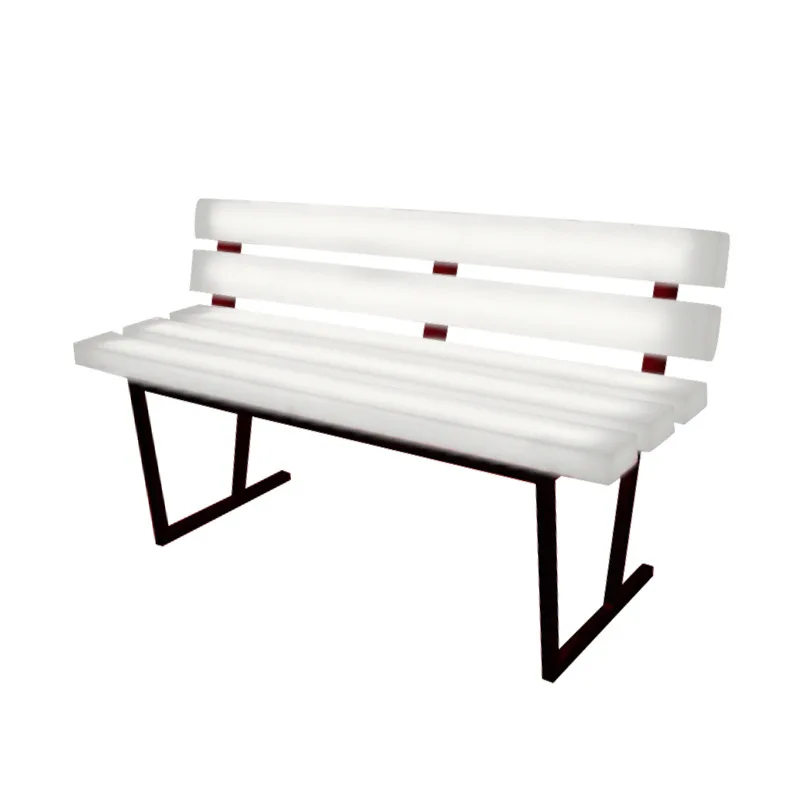 Creative LED Luminous Park Chair Outdoor Bench Colorful Pulse Waterproof Metal Symphony Night Bar
