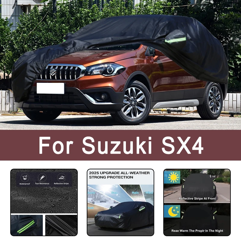 스즈키 SX4 전천후 자동차 커버 6-in-1 방수 방진 자외선 차단 눈 방지 스크래치 방지 보호