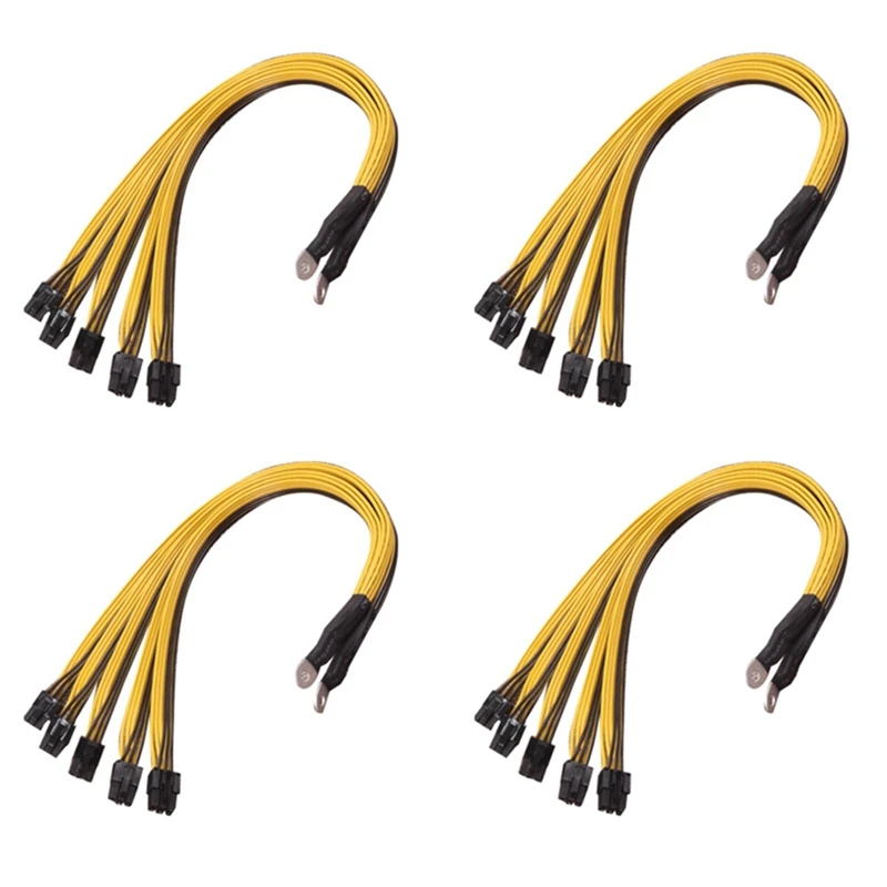 4Pcs 6Pin Connector Sever Power Supply Cable 2400W 2600W For P3 S7 S11 Bitmain Miner Machine Support Miner PSU Cable