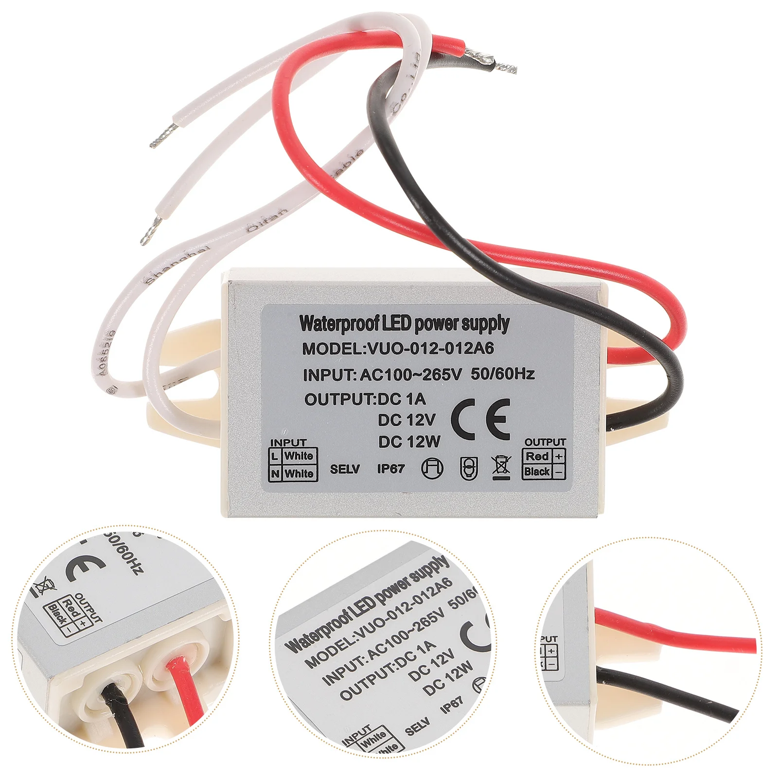 

LED Driver Power Supply 12W 100V-265V Light Adapter Dc Converter Constant Voltage LED Strip Light Driver for Display Outdoor