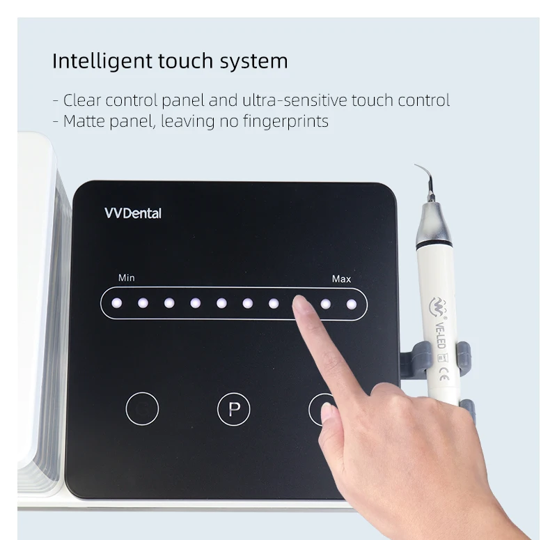 VVDental Ultraschall-Scaler mit LED-Licht-Handstück und 10 Stück Spitzen, Zahnreinigungsgerät für Zahnsteinentfernung, Parodontologie und Endodontie – Detail 9