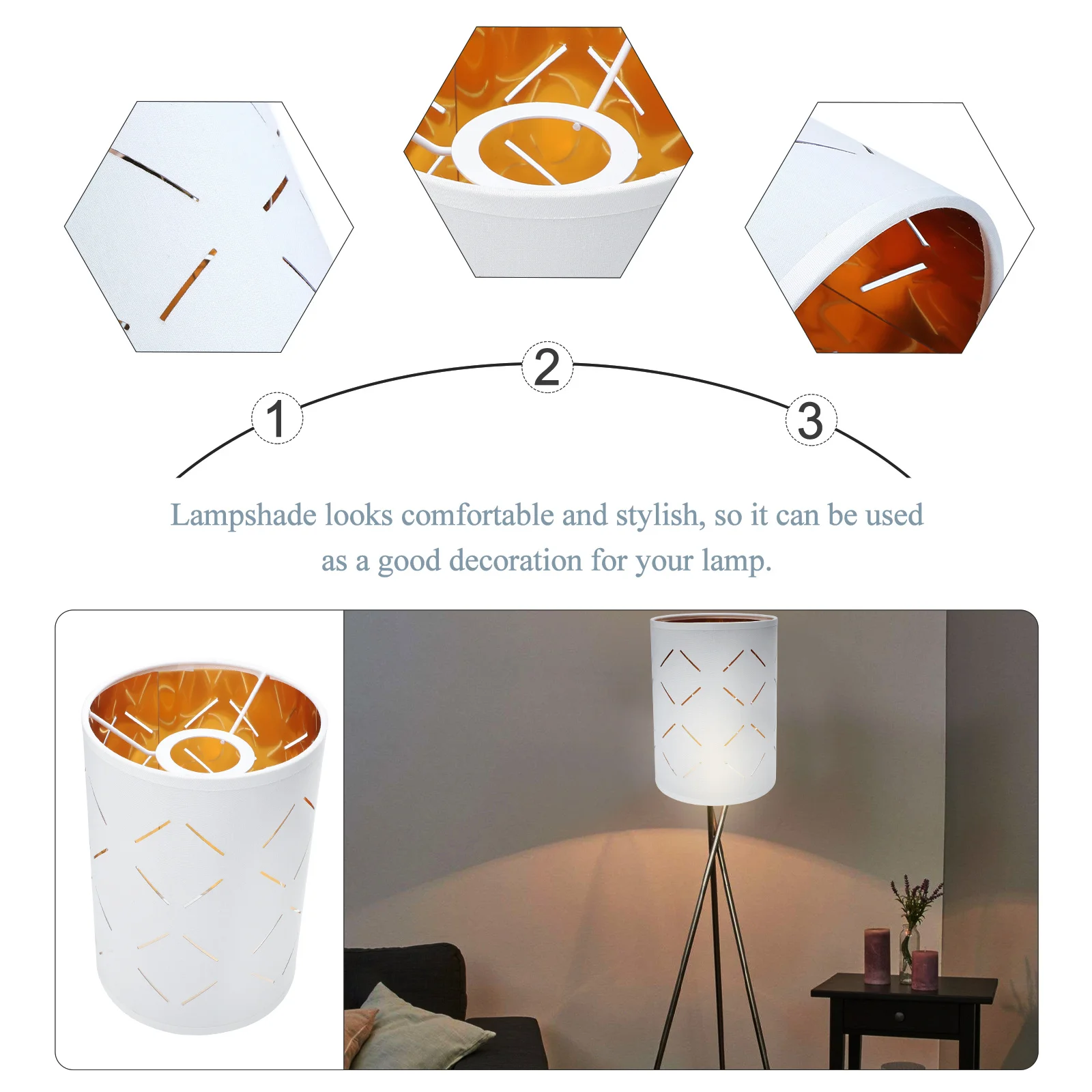 

Cloth Lampshade Hollow-Out Vintage Design Table Lamp Shade Light Cover for Desktop Floor Wall Lamp Home Decoration