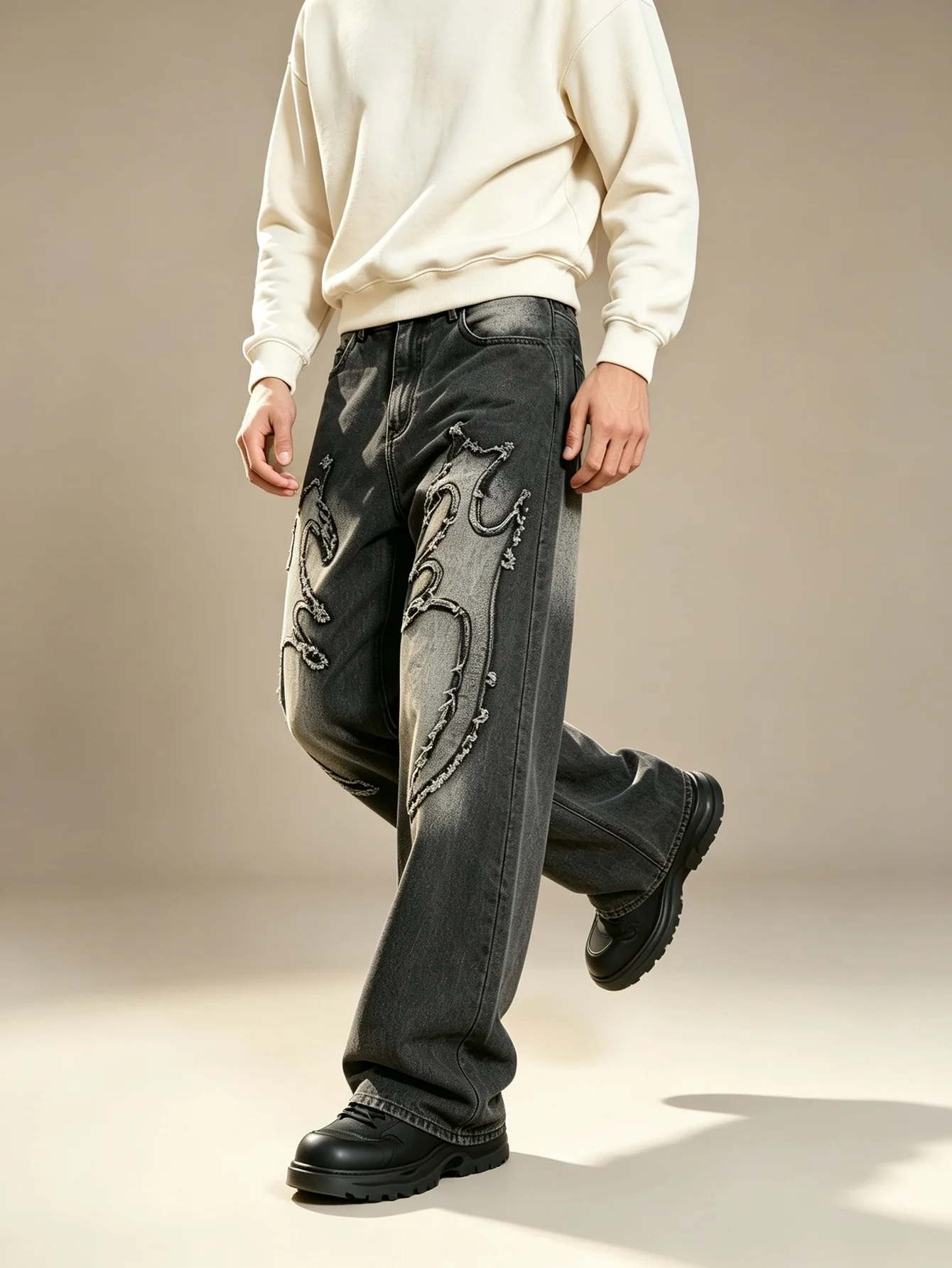Surf Skate Hybrid Y2K Trendy American Street Classic Navy Wash Denim Trousers Easy Daily Matching Five Pocket Design, Sweet Anni