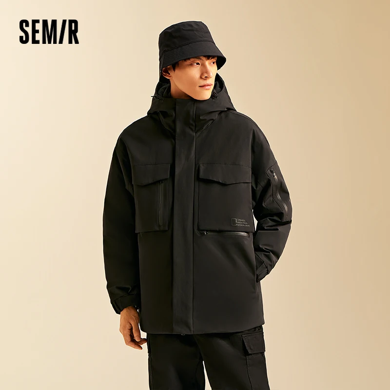 

Мужская куртка Semir на гусином пуху, водонепроницаемая, ветрозащитная, термозащитная, зима 2025, мужская одежда, теплая верхняя одежда, свободный крой, ветрозащитный дизайн