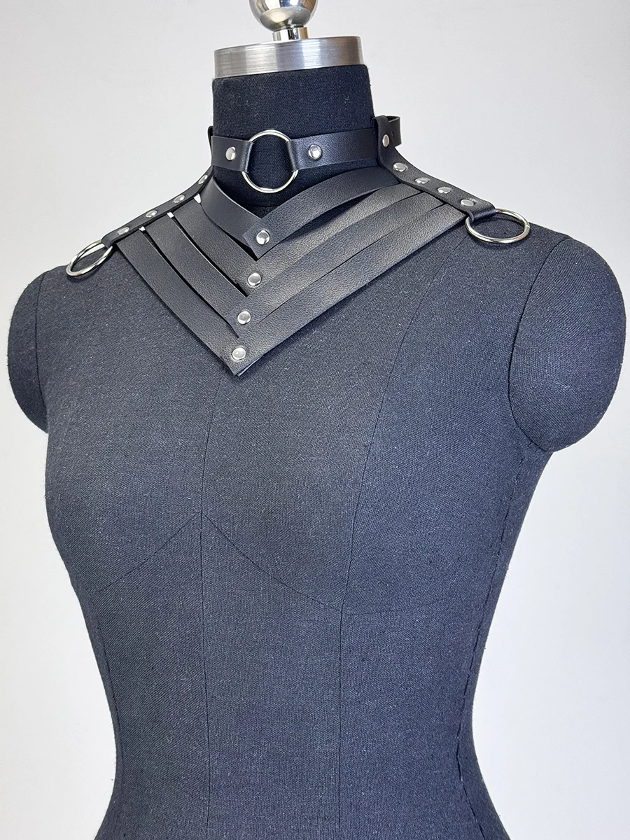 Черное сексуальное модное рок-готическое ожерелье с воротником, ювелирные изделия, готический кожаный ремень с заклепками, Harajuku, панк-колье, ожерелье для женщин, подарок