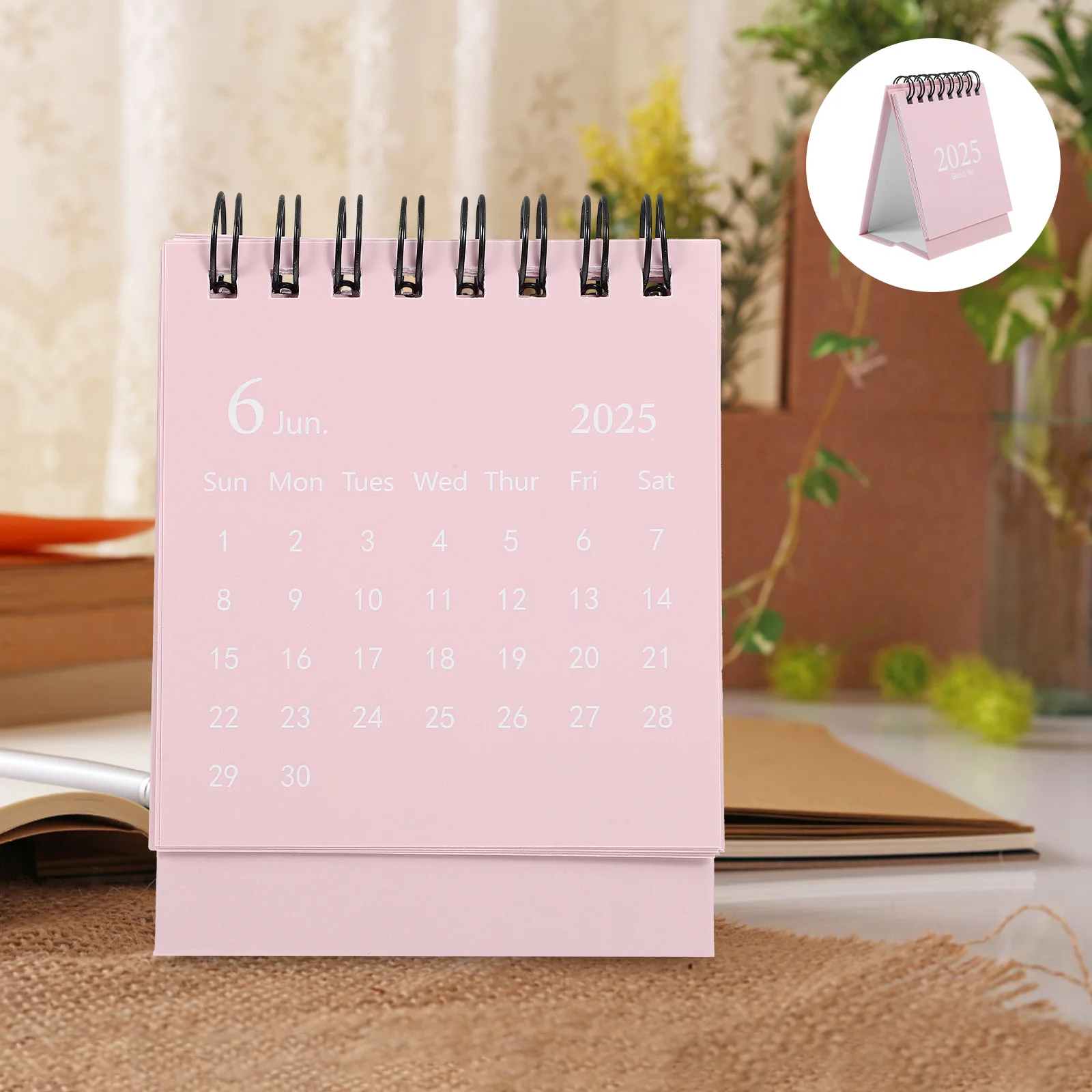 Мини-настольный календарь на 2024-2025 годы, ежегодный спиральный флип-маленький настольный календарь для студентов, учителей, офиса, ежедневное расписание