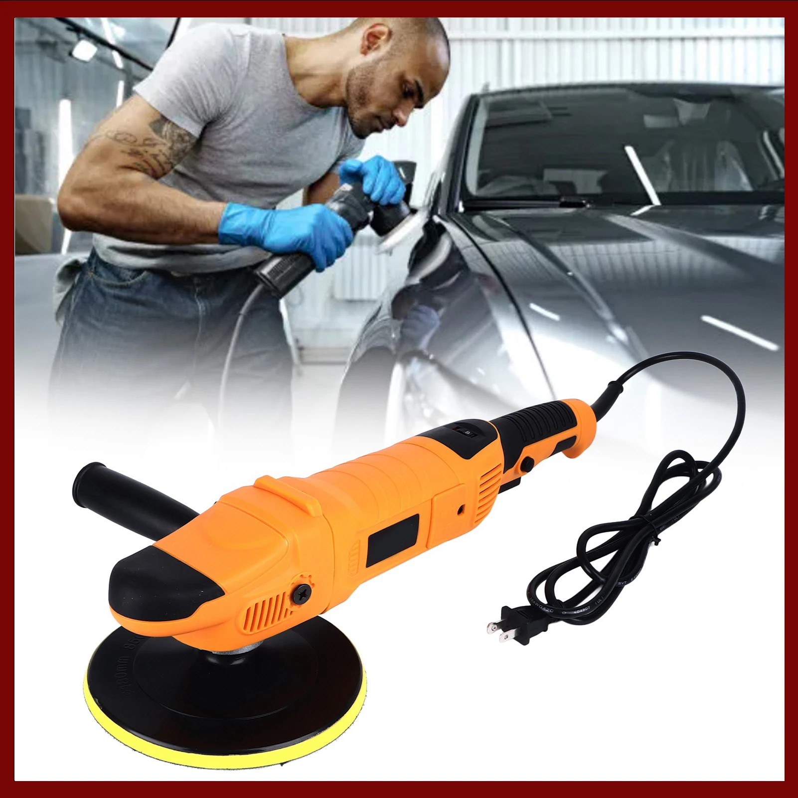 Car Buffer Polisher 6 Speed Gears Scratches Repairing Car Polisher Machine with Safety Cover for Vehicles
