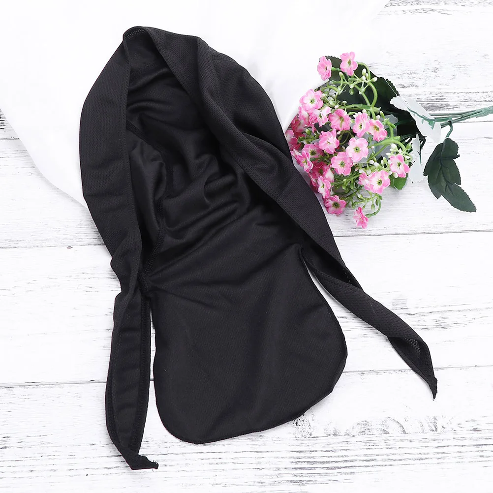

2PCS Riding Breathable Quick-Dry Wrap Sunscreen Hat Pirate Hat for Hiking Climbing Running Cycling (Black)