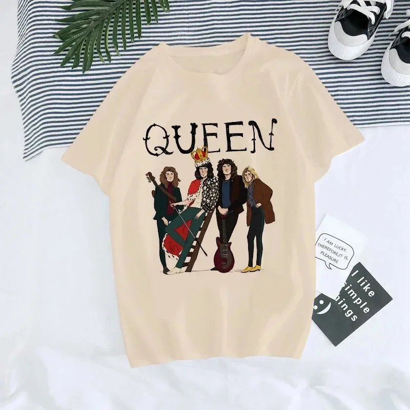 Freddie Mercury Shirt Women\'s Summer Short sleeved T-shirt Men/Women Harajuku T-shirt The Queen Band Graphic T-shirt Women\'s 90s