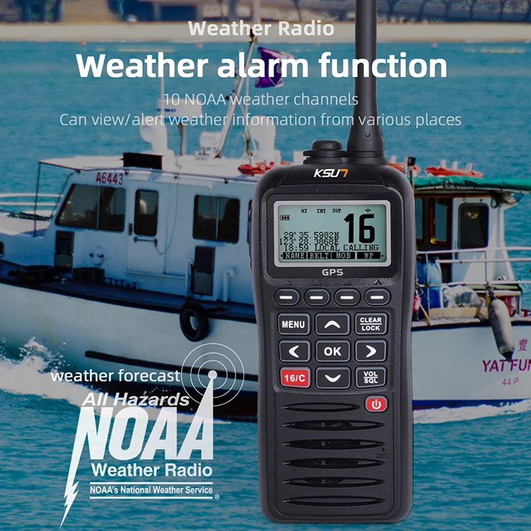 P38 GPS DSC MOB VHF Radio marina USB IPX7 Interfono impermeabile PTT Walkie talkie marittimo portatile a lungo raggio