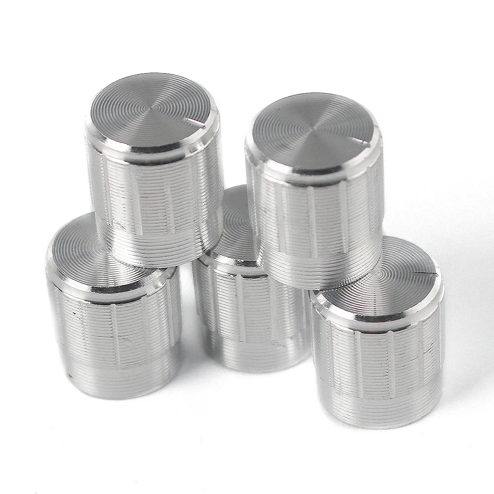 5PCS WH148 15*17mm Potentiometer Control Aluminum Alloy 6mm Switch Knob Encoder Switch Cap Aluminum Alloy Knob Caps Silver