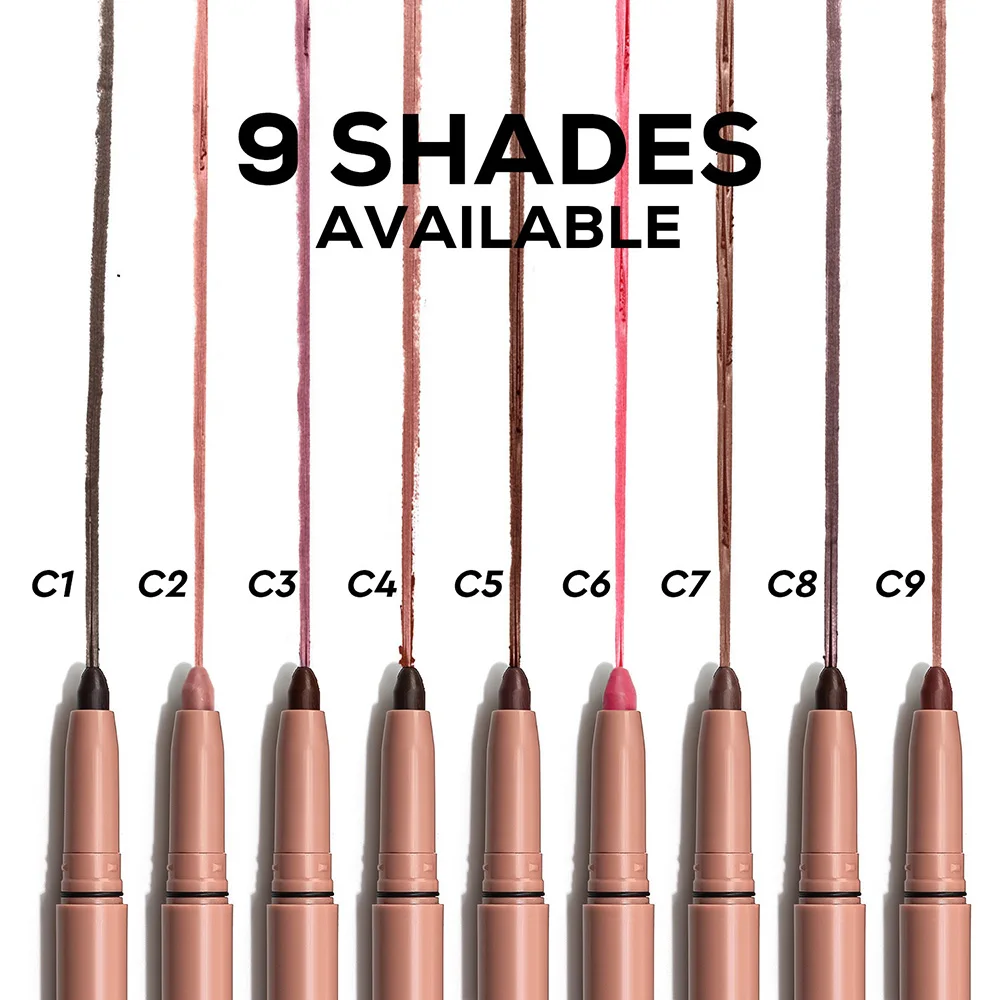 Delineador labial de marca própria, logotipo personalizado, 9 cores, à prova d'água, acabamento fosco, longa duração, não pegajoso, maquiagem avançada vegana, 1g