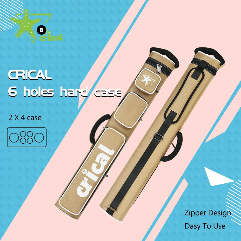 CRICAL-funda rígida para tacos de billar, bolsa de transporte con 6 agujeros, 2x4, accesorios de billar, Multi-piece1/2 varillas