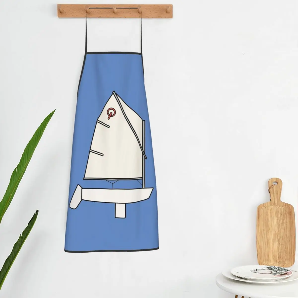Tablier de cuisine Optimist Sailboat pour femmes et hommes, idéal pour la cuisson, la pâtisserie, le nettoyage et le jardinage