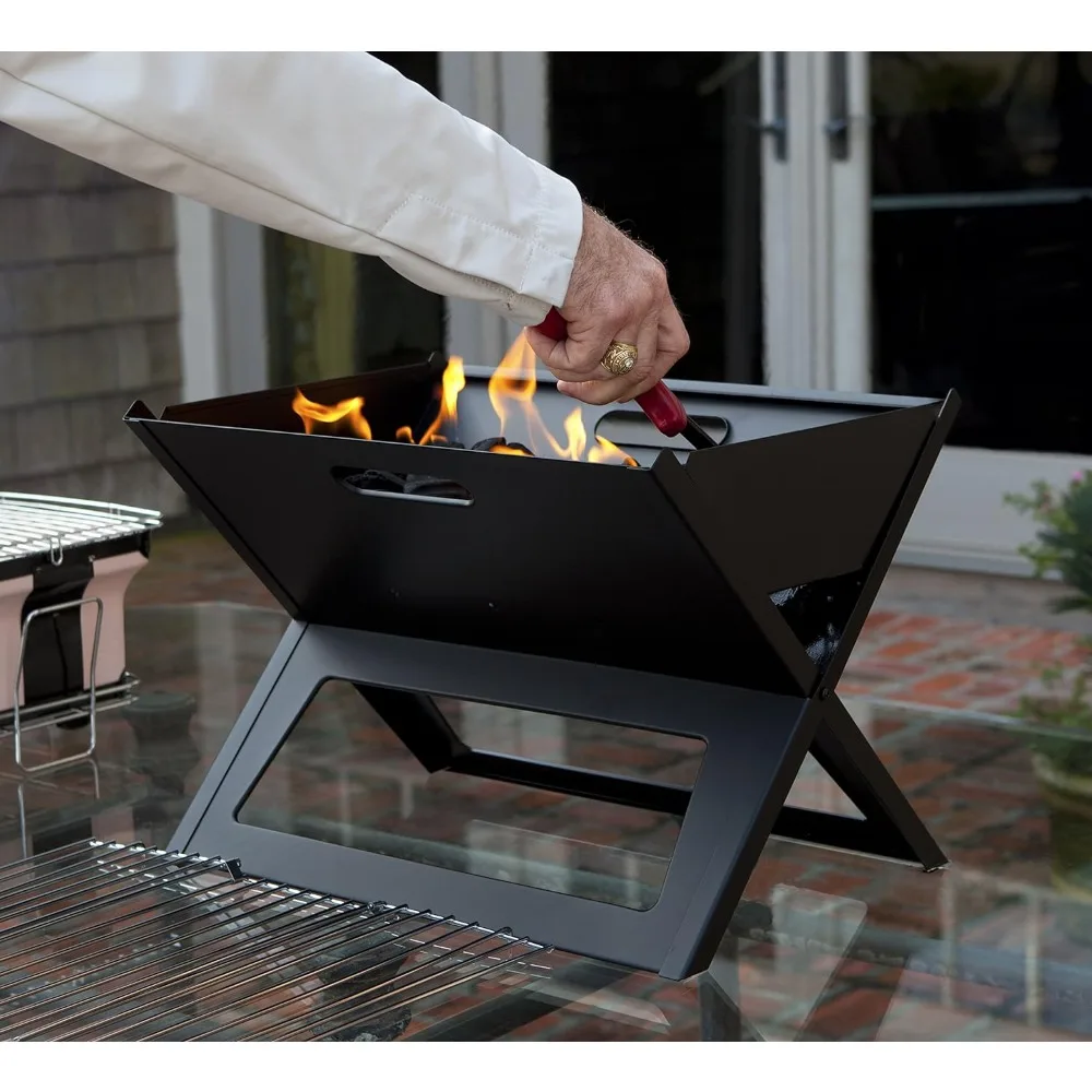 1pc Notebook BBQ Grill Cooking Bars Instant Foldable & Easy Portability For Outdoor Barbecues Camping Traveling Picnics Garden