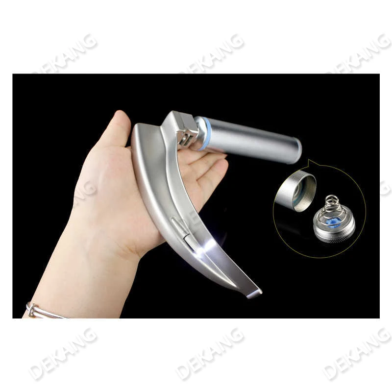 Led الفولاذ المقاوم للصدأ سبائك التيتانيوم الكبار والأطفال منظار الحنجرة الرغامي التنبيب المصباح الكهربي منظار الحنجرة #4