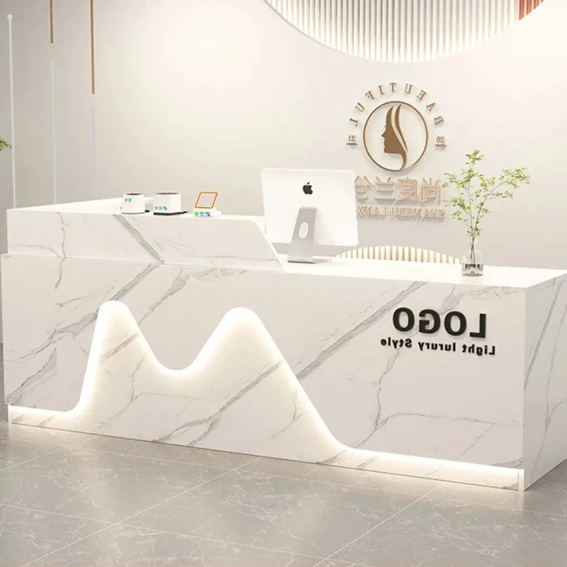 

Minimalist Simple Reception Desk Modern Luxury Bar Counter Vintage Center Office Desk Resepsiyon Masası Commercial Furniture