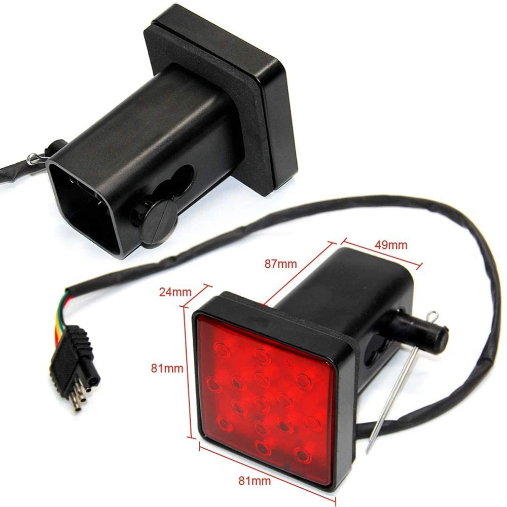 Rosso 15 LED 2 pollici rimorchio gancio traino traino ricevitore copertura luce freno con Pin 12V