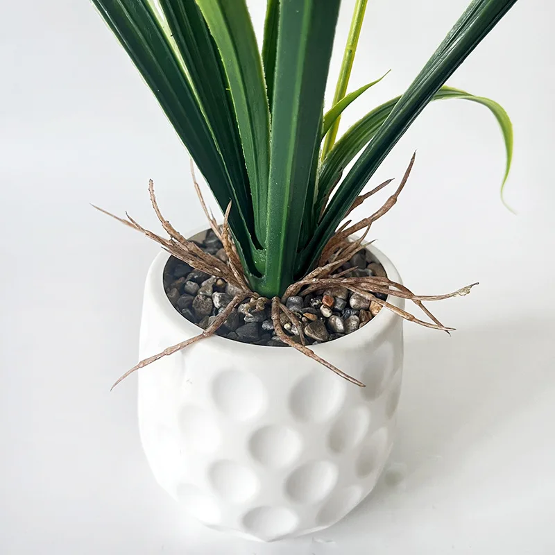 For Elegant Indoor Decor Cymbidium for orchid Plant Realistic Silk Flower Enduringly Vibrant Accent Vibrant Green Leaves