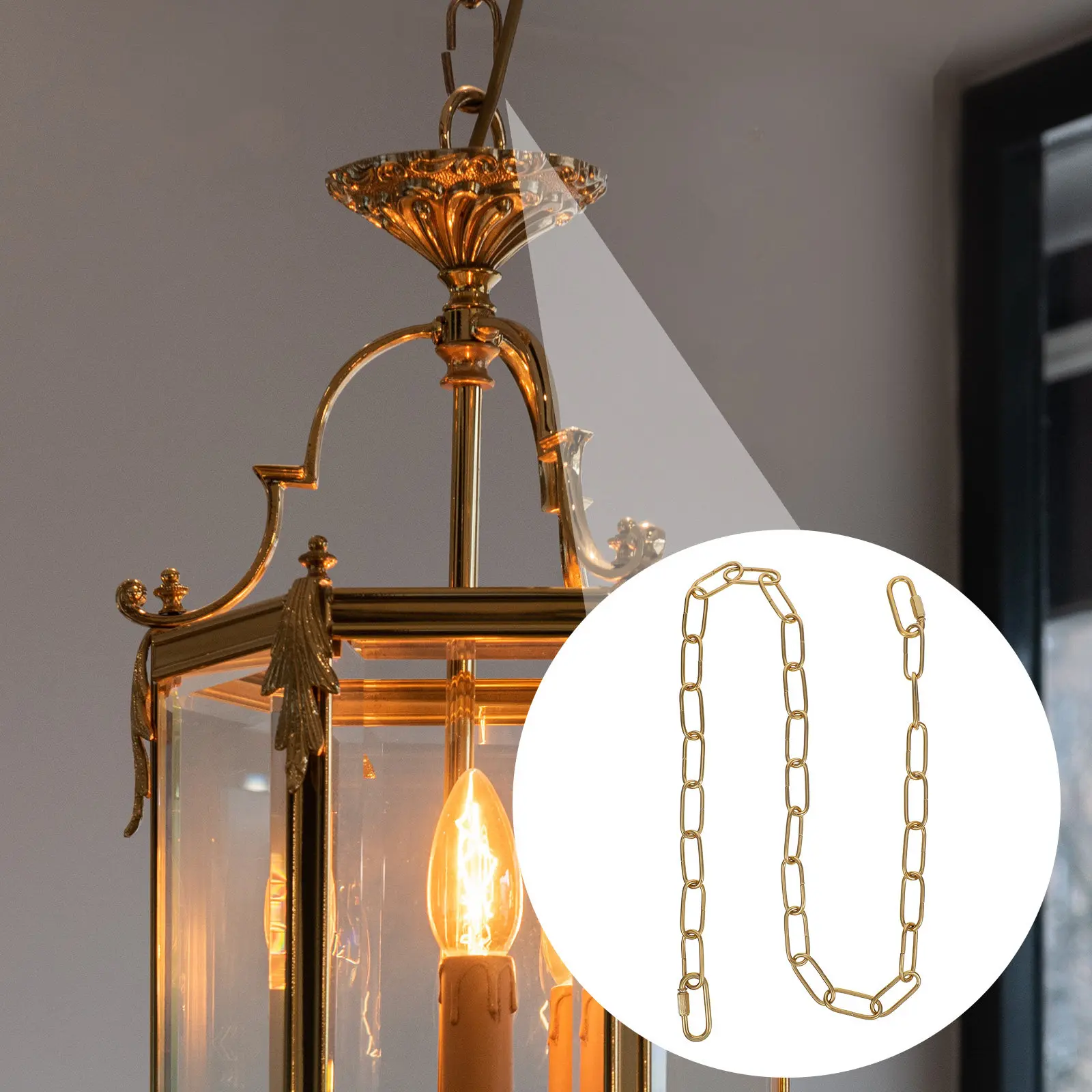 1Set Premium Iron Lighting Fixture Chain for Chandeliers Pendant Lamps Lanterns Industrial Ceiling Lights with Easy Connect