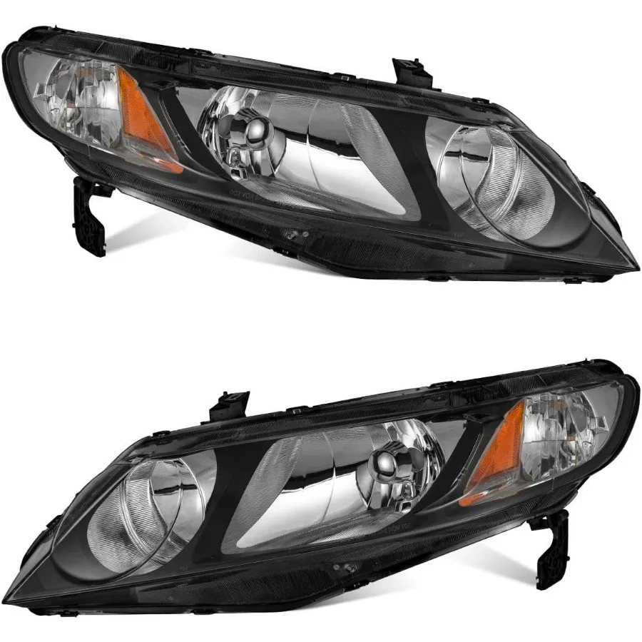 

Для Honda Civic 2006-2011 годов 4-дверные фары, замена пара фар, черный корпус, янтарный отражатель, левый + правый стержень