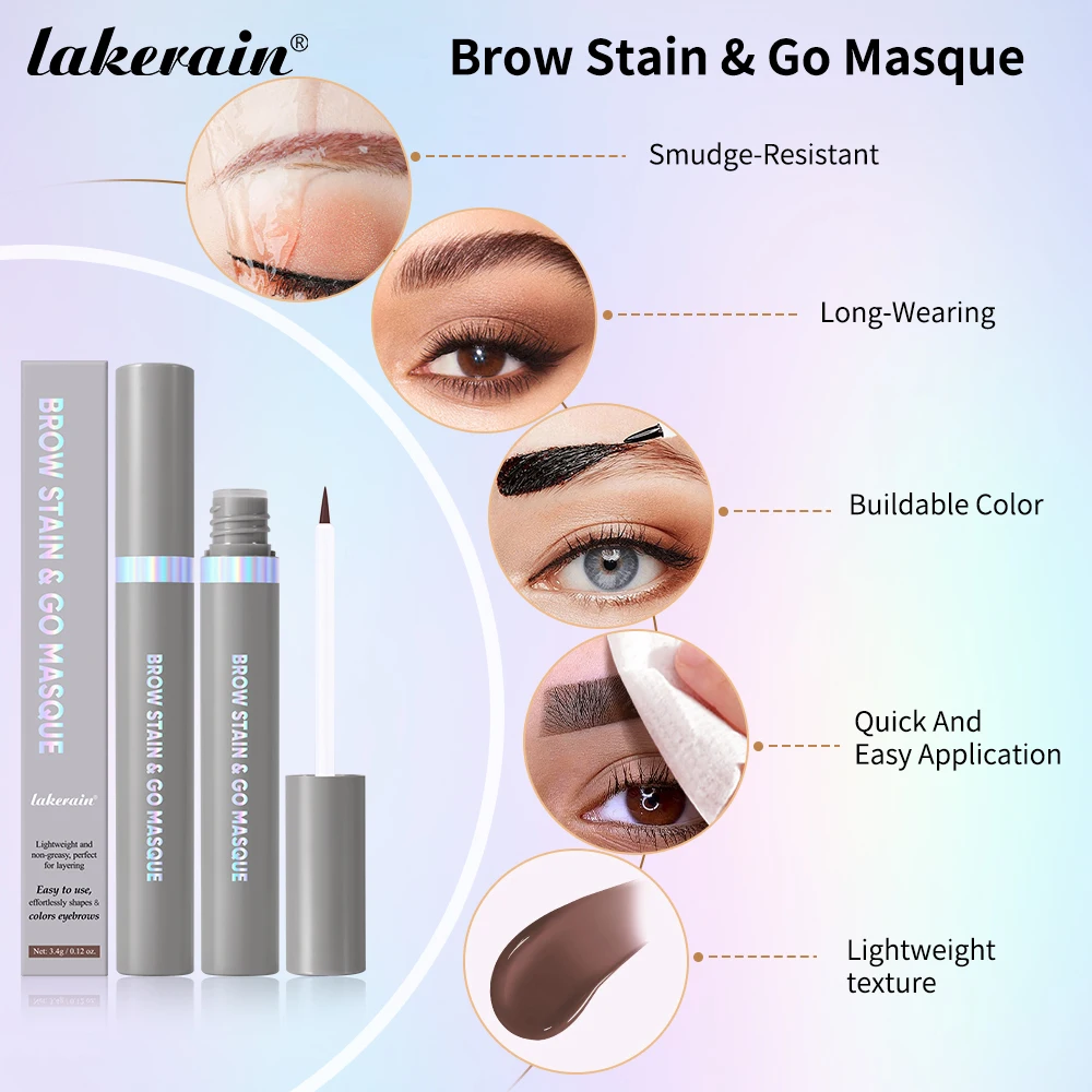 Masque anti-taches pour les sourcils, longue tenue, résistant aux taches, teinte pour les yeux, résistant au transfert, couleur constructible, Gel pour les sourcils, maquillage