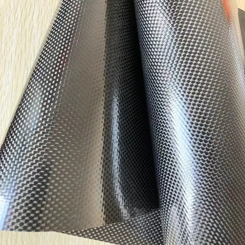 Single face twill real carbon fiber leather tear resistant fabric suitable for making wallets bags briefcase Car interior 420gsm