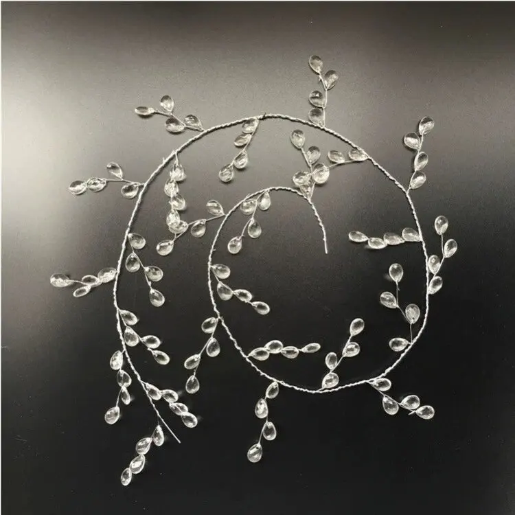 100cm Wedding Acrylic String Crystal Drop String Lighting For Curtain Garland Wedding Candle Holder Accessories Decorations