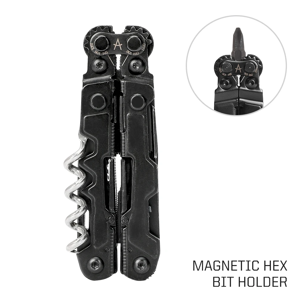 أداة PowerLitre المدمجة متعددة الأغراض خفيفة الوزن ومتعددة الأغراض مع فتاحة زجاجات لحقائب الظهر الخارجية وEDC (PL1002-CP)