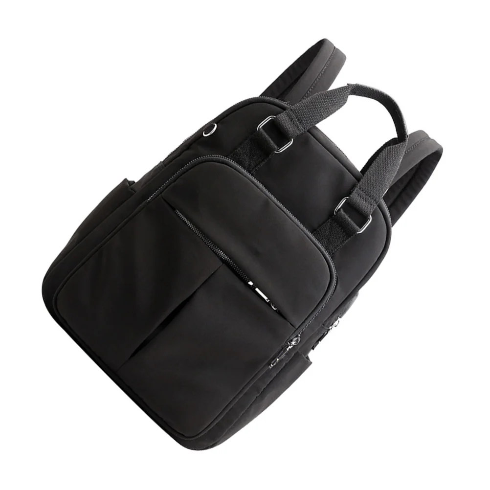 

Black Nylon Laptop Backpack USB Charging Port Business Travel Shoulder Bag Large Capacity Lightweight Breathable Tear Resistant