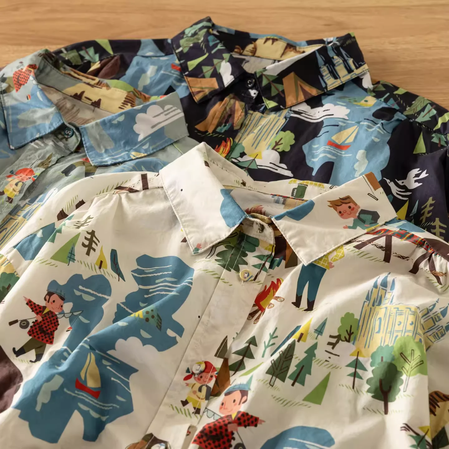 

Bust 114cm Harajuku Fashion Cartoon Printed Shirts Long Sleeve Blouses for Women Autumn Pure Cotton Long Sleeve Tops