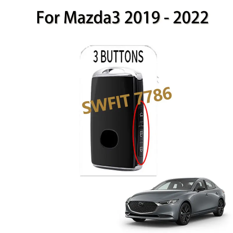 

Автомобильный флуоресцентный чехол для ключей с кнопкой для Mazda 3 Mazda3 BP 2019 2020 2021 2022, аксессуары, металлический корпус, устойчивый к царапинам, водонепроницаемый