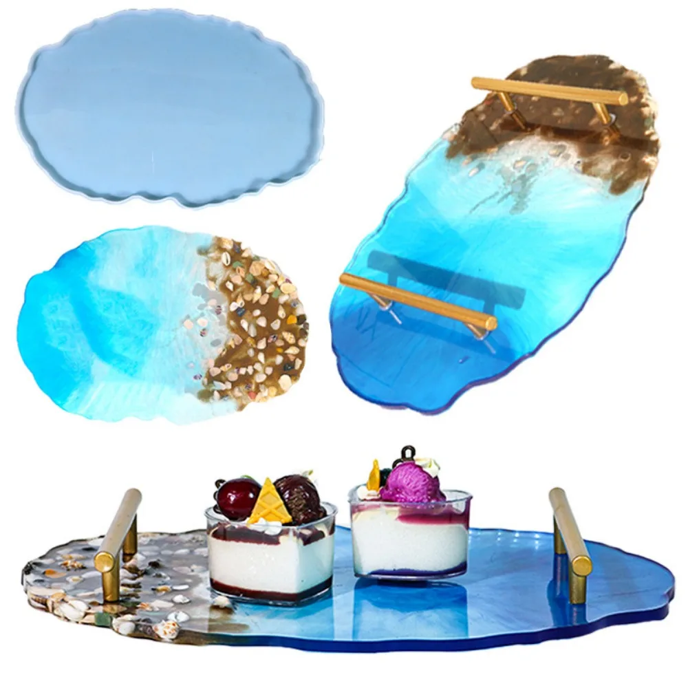 DIY Epoxy Resin Mold Oval Irregular Pallet Silicone Mold Storage Dining Plate Molde Silicone Molds for Plaster and Ceme Silikonf