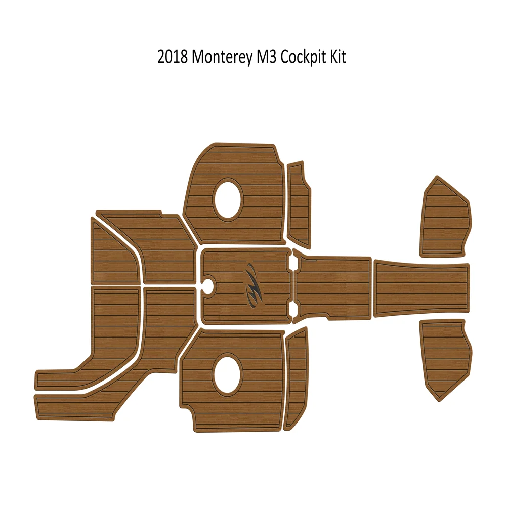 

2011-2018 Monterey M3 Cockpit Pad Boat EVA Foam Faux Teak Deck Floor Mat SeaDek MarineMat Gatorstep Style Self Adhesive