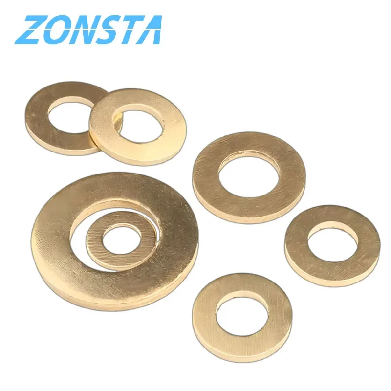 Solid Brass Flat Washer M2 M2.5 M3 M4 M5 M6 M8 M10 M12 M14 M16 Copper Plain Brass Gasket Shim Pad Ring Spacer Circular Meson