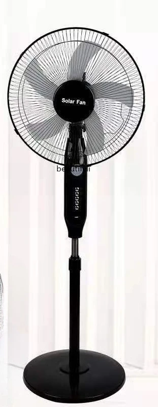 Ventola di ricarica solare, vento forte, testa tremante, tavolo di stoccaggio silenzioso con telecomando, ventilatore da pavimento verticale