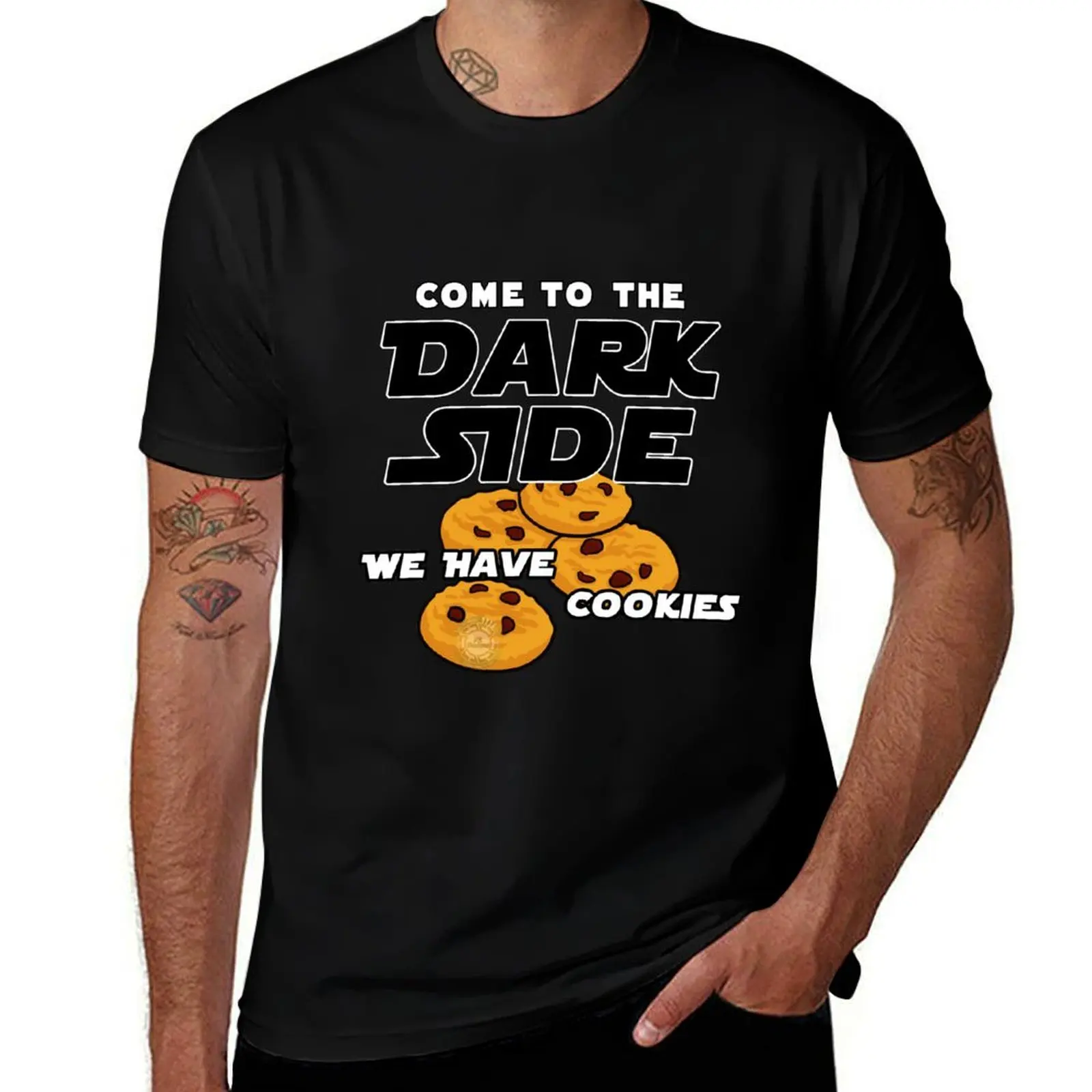 

Come to the Dark Side... We Have Cookies (Variation 1) T-Shirt blue lock tops cute tops Personalized t-shirt men t shirts